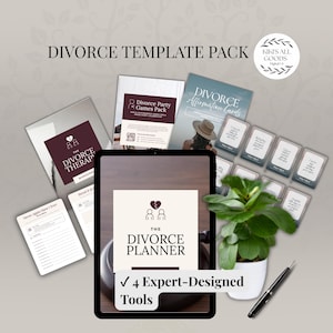 Pacote de Apoio ao Divórcio | Planilhas para Imprimir, Modelos de Documentação, Planejador de Tarefas, Jogos para Família, Afirmações | Kit Digital em PDF