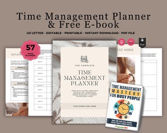 Time Management Planner | Productivity Planner | Priority Organizer | Digital Scheduler | Printable Template | Stay Organized and Focused