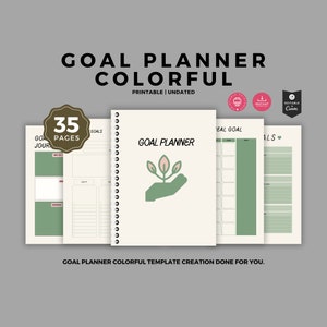 MRR PLR Goal Digital Planner, 2024 Goals Tracker, Weekly planner, Monthly Habits Reflections, Productivity, Vision Board Printables