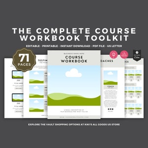 Course creator eBook Workbook template Canva & InDesign. Ideal for coaches, bloggers, small business entrepreneurs.
