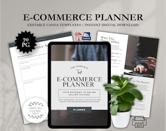 E-Commerce Business Planner | Canva Template, Marketing Strategy (PDF Download)