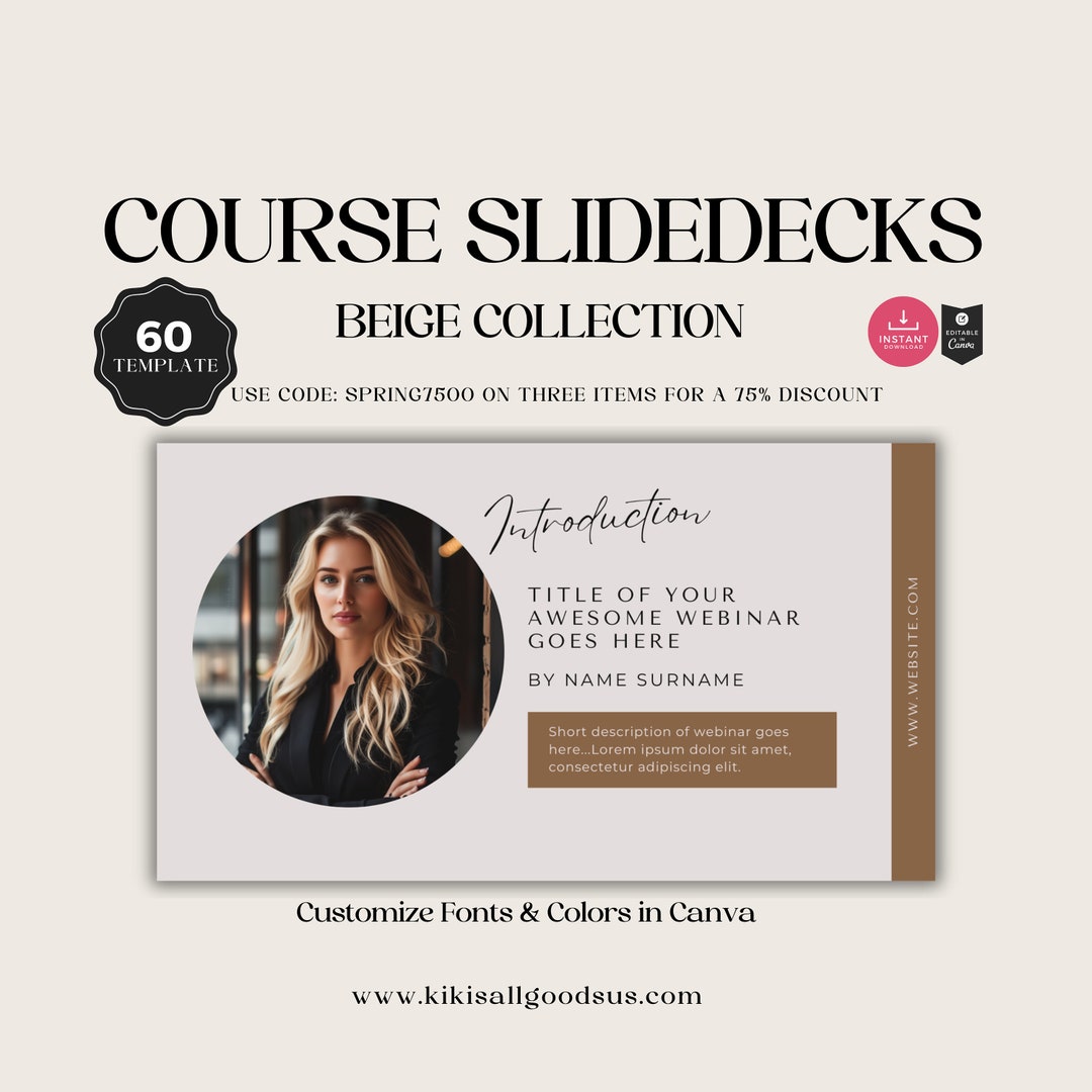 Beige Canva Slide Deck Templates: Coaching & Business (60 Templates) - Etsy