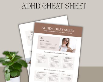ADHD Cheat Sheet: Focus & Productivity Strategies (Printable PDF)
