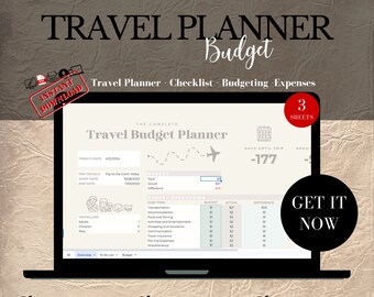 Digital Travel Planner: Vacation Budget, Itinerary, Packing List (Google Sheets)