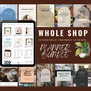 PLR Planner Template Bundle: 200+ Journals, Workbooks (Canva Templates)
