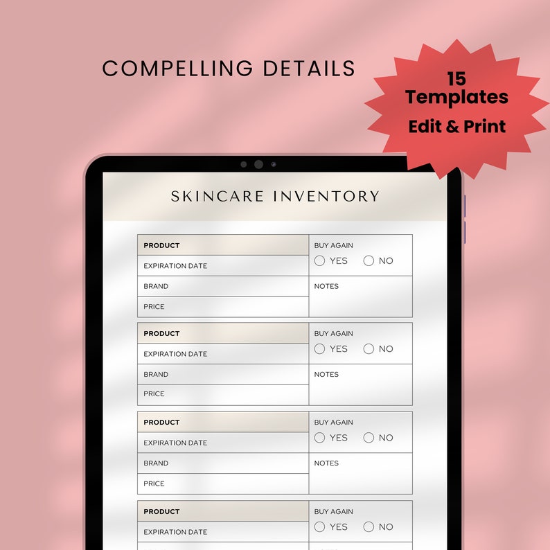 Revamp Your Skincare Regimen: Printable Planner for a Flawless Routine ...