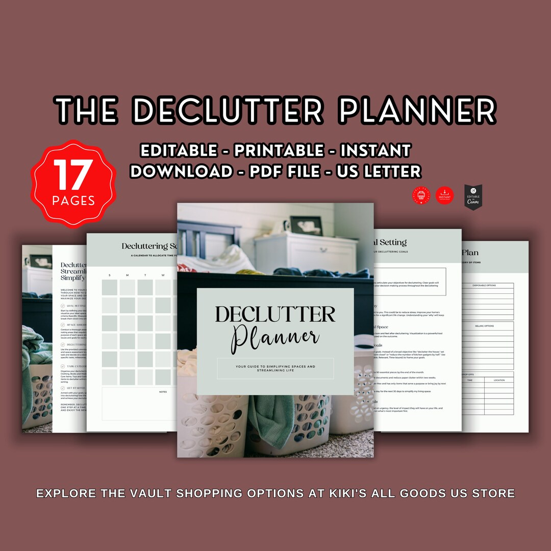 Declutter Planner Guide: Printable Home Organization for Moms (PDF) - Etsy