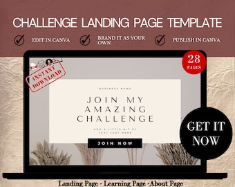 Challenge Landing Page Template: Coaching Business Sales (Digital Download)