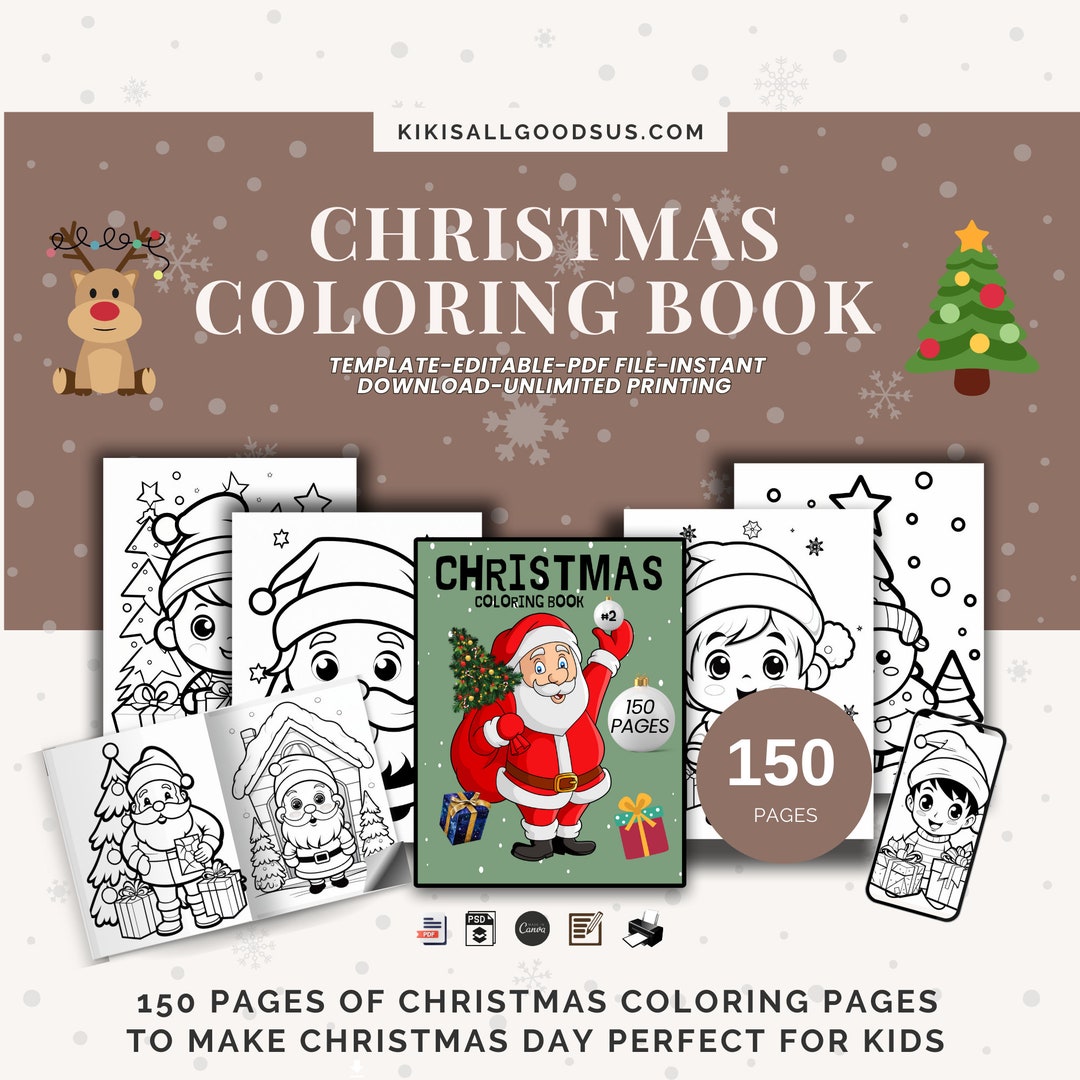 41 Page Christmas Coloring Book for Kids | Cute Variety of X-mas ...