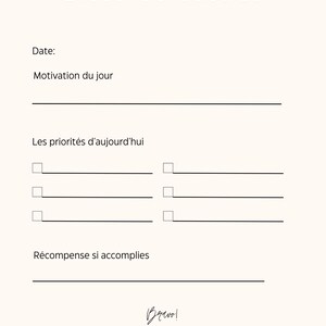 May include: A printable to-do list with a black and white design. The list includes sections for date, motivation, priorities, and rewards. The text "Bravo!" is written at the bottom of the page.