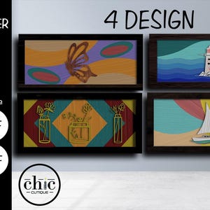 Bundle Quadri Artistici | File per Taglio Laser | Compatibile con Glowforge, CNC e altri incisori laser