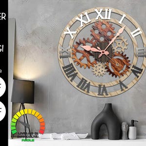 Orologio Ingranaggi | File per Taglio Laser | Compatibile con Glowforge, CNC e altri incisori laser