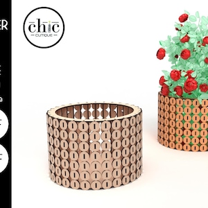 Vaso Portafiori Circolare Artistico | File per Taglio Laser | Compatibile con Glowforge, CNC e altri incisori laser