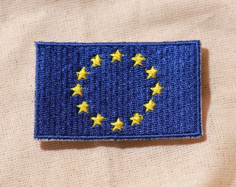 European Union Flag Emblem - Celebrate European Unity with this EU Flag Iron-On Applique