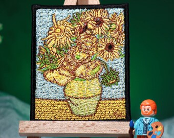 Iron on Patch, Van gogh Sunflowers, Vincent Van Gogh Painting, Flower Patch, Sunflower Art, Famous Painting Sunflower Art, Vincent Van lover