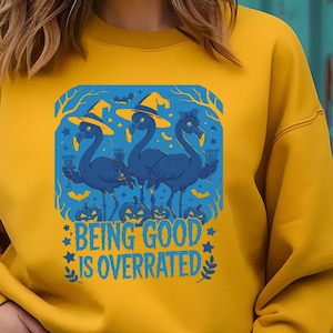 Halloween Flamingo Sweatshirt: Funny Pumpkin Bird Crewneck