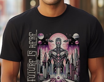 Cyberpunk Graphic Tee - Neon Vaporwave Futuristic T-Shirt