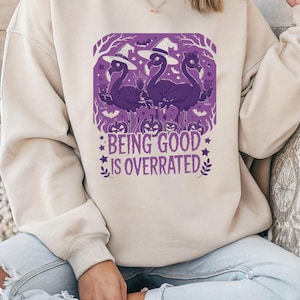 Halloween Flamingo Sweatshirt: Funny Pumpkin Bird Crewneck