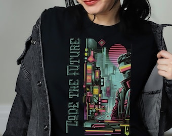 Cyberpunk Graphic Tee: Retro Neon Vaporwave Sci-Fi T-Shirt