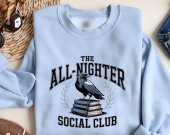 Book Lover Sweatshirt, Crow and Books, Bookish Club Shirt