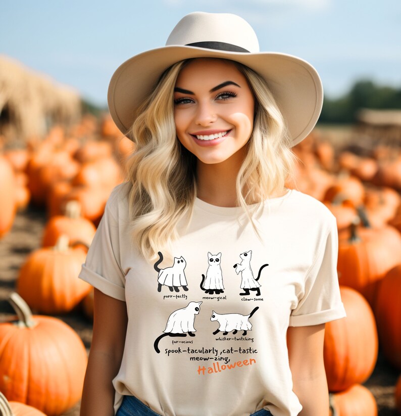 Halloween Cat Shirt,cute Cat Mom Shirt Halloween Gift ,funny Shirt for