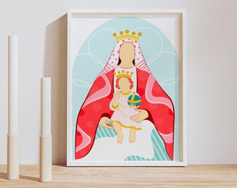 Wall Art Our Lady of Coromoto, Our Lady of Coromoto Print, Catholic Art