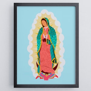Wall Art Our Lady of Guadalupe, Our Lady of Guadalupe Print, Catholic Art