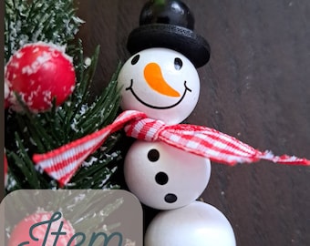 Handcrafted Beaded Snowman Ornament - Rustic Christmas Decor with a Festive Twist