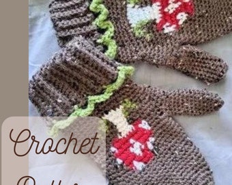 Whimsical Mushroom Crochet Mitten Pattern - Handmade Stylish Accessories