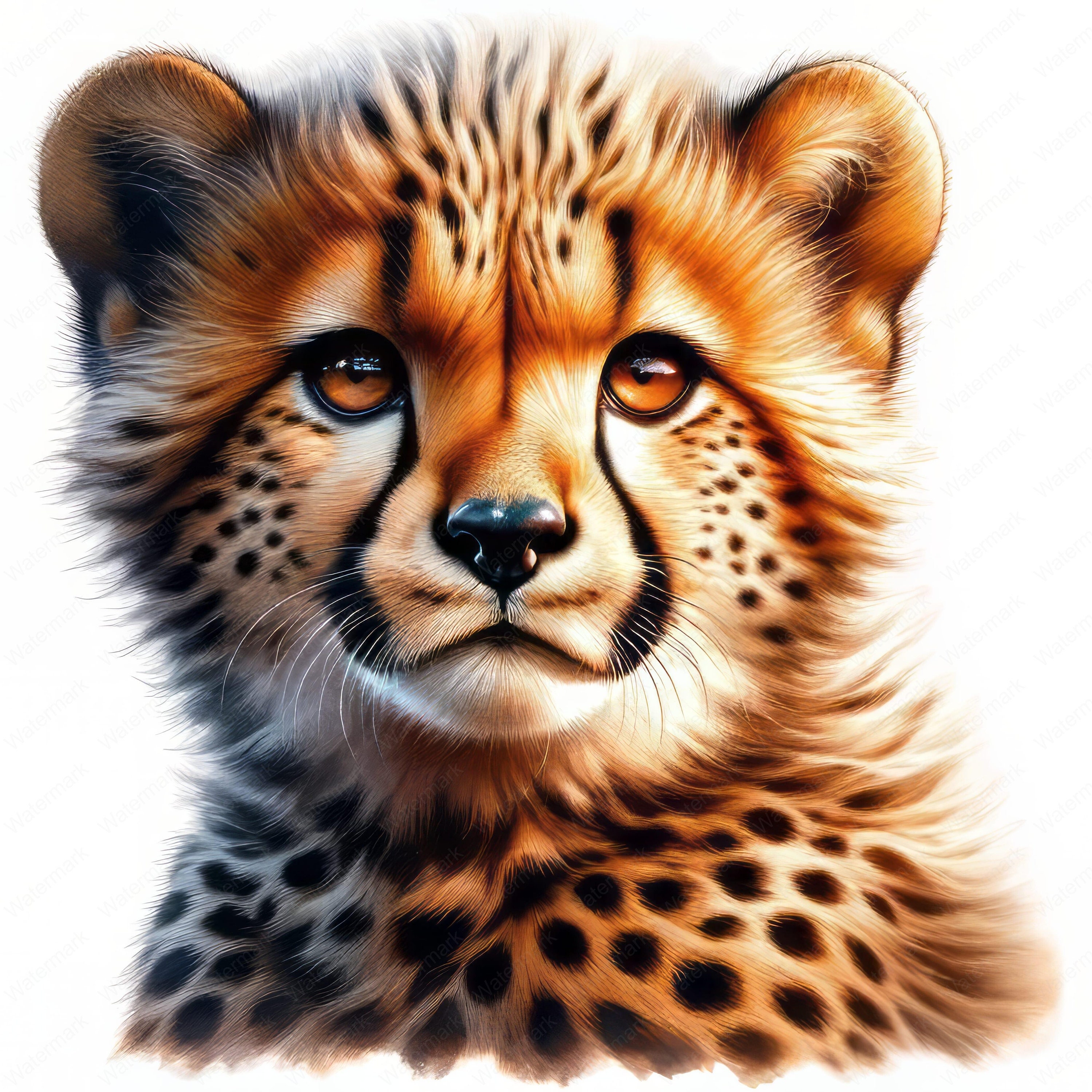 Cute Cheetah Playing with a Ball Coloring Page | Free Printable, image size:3000x3000