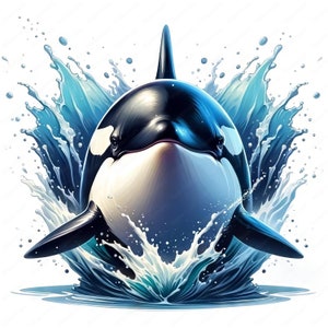 Orca Clipart | Majestic 3D Orca Clipart Bundle | 10 High-Quality Designs | Ocean Art | Printables | Commercial Use