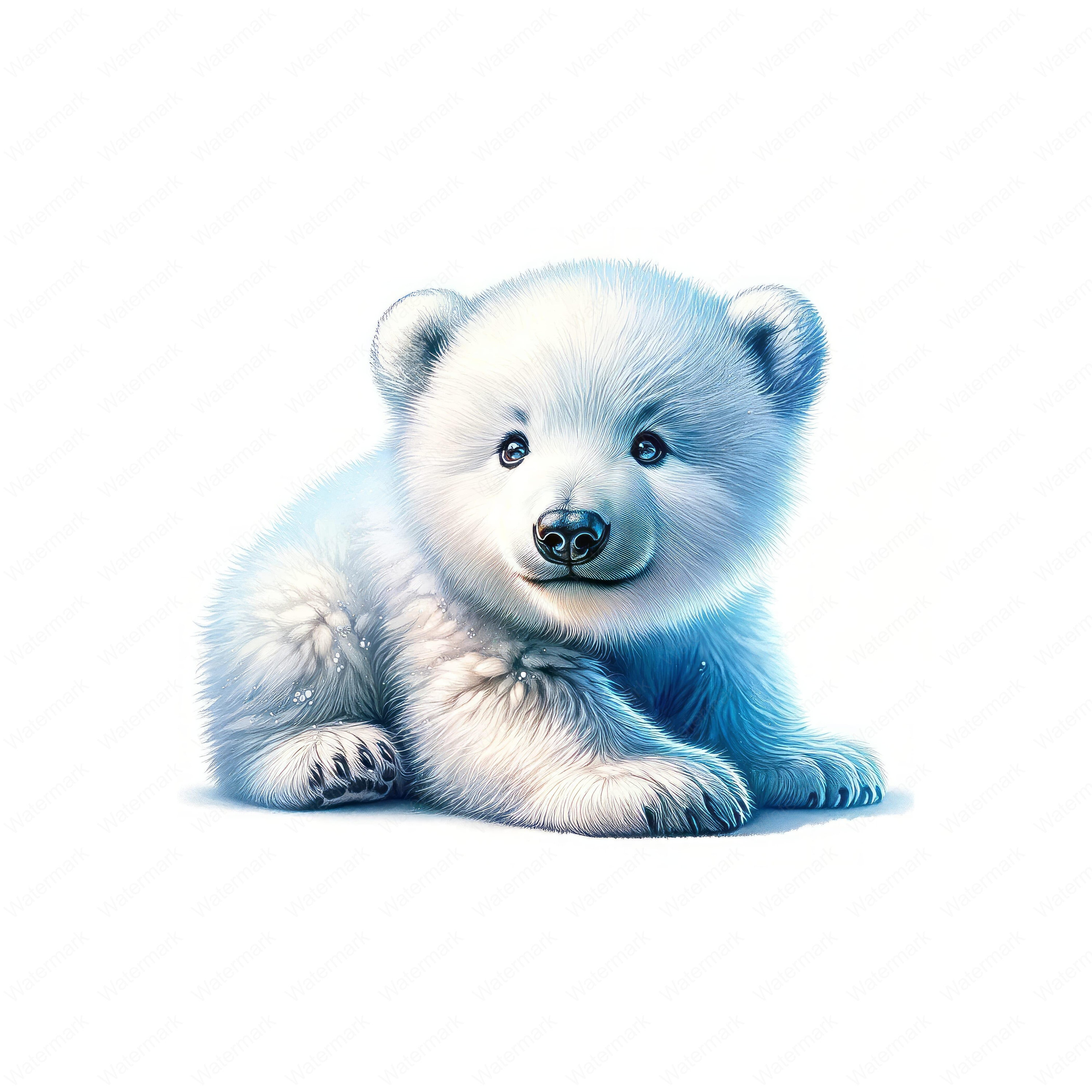 かわいいホッキョクグマの赤ちゃんのクリップアートセット | 北極の