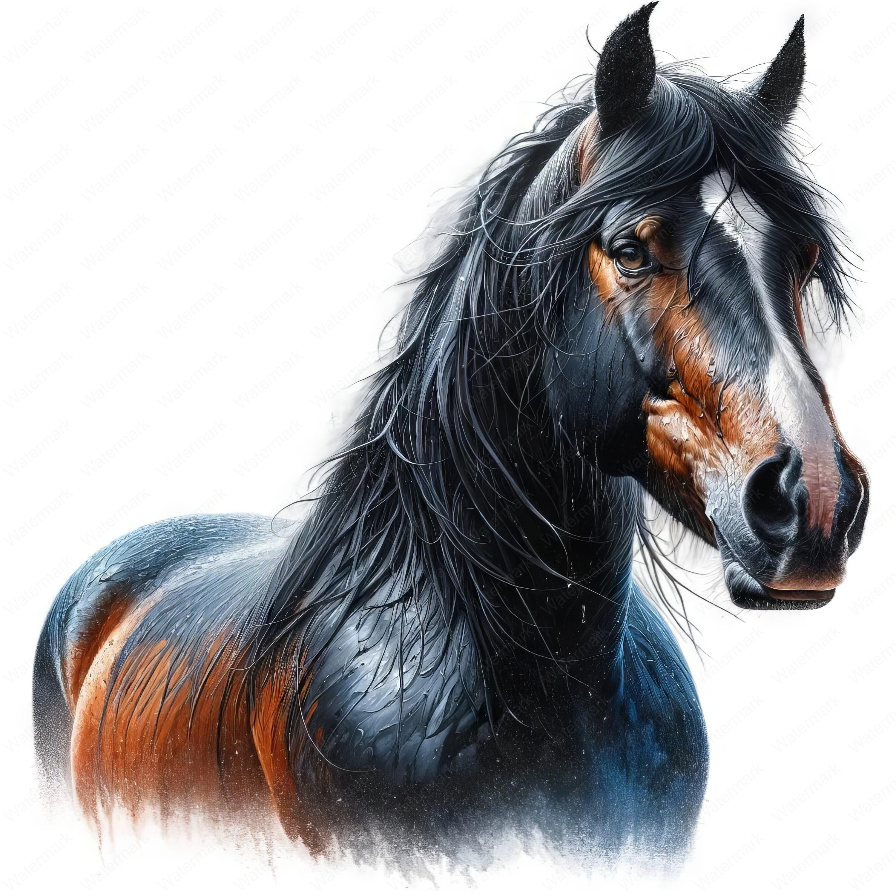 Majestic Mustang Horse Clipart Bundle: Equestrian Art Printables (Digital Download)
