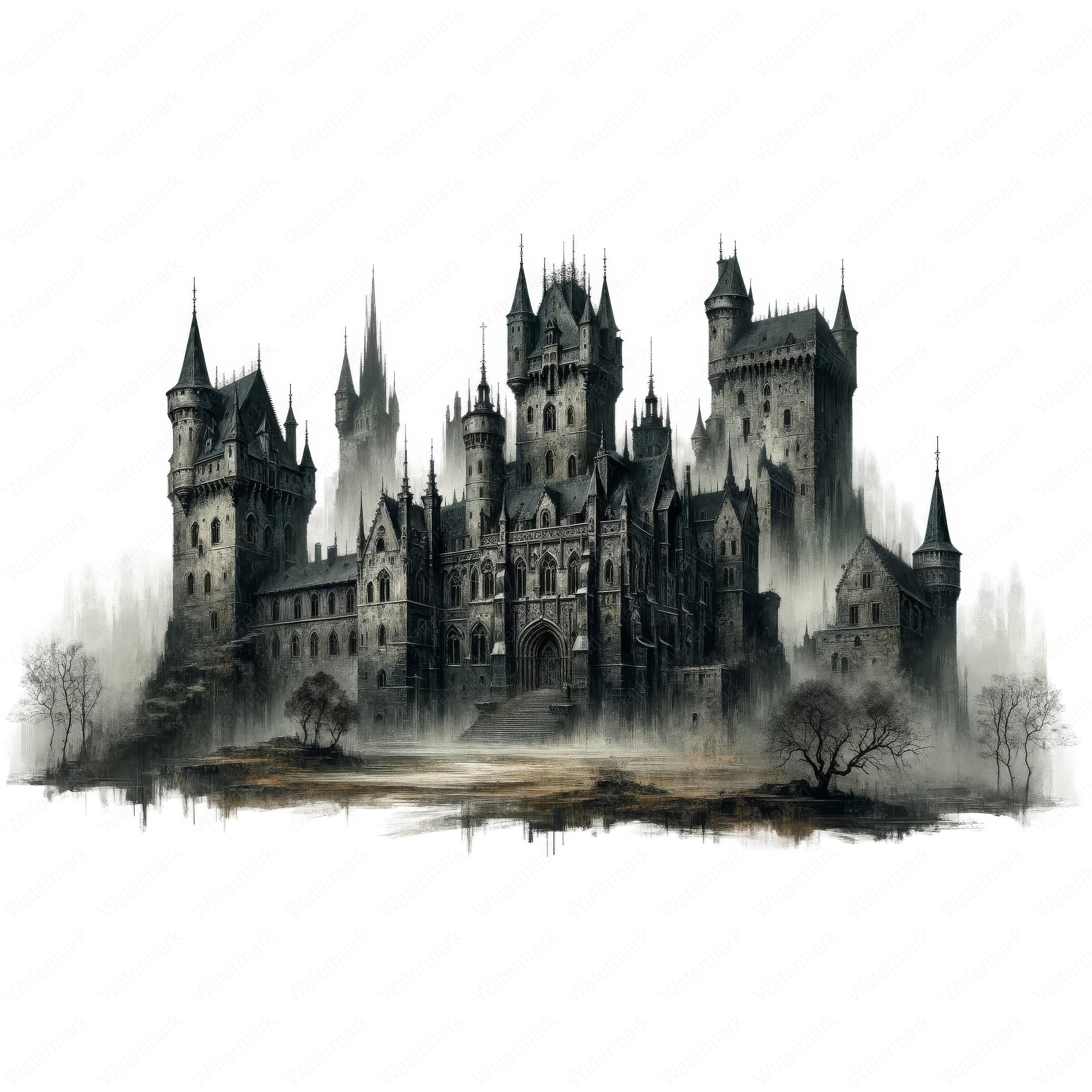Gothic Castle Clipart Bundle: Dark Fantasy Art (digital Download) - Etsy