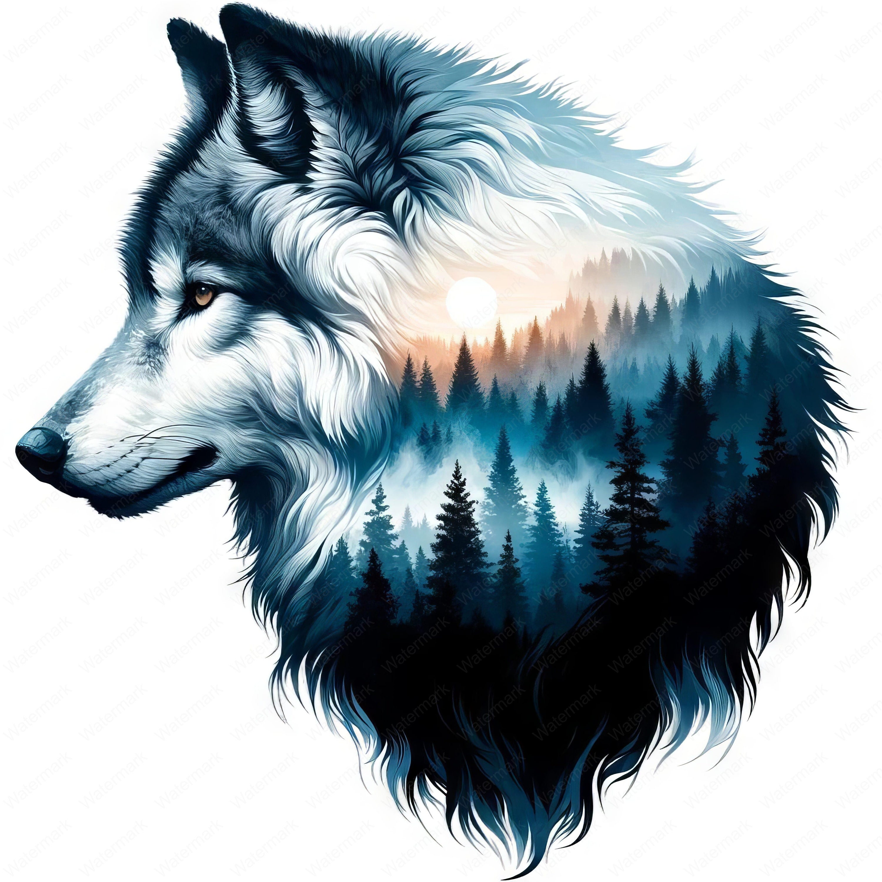 Majestic Wolf Clipart Bundle: Nature Wildlife Art (Digital Download)