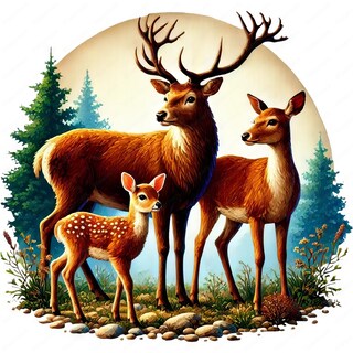 Nacnic Poster Con Cervo E Ombrello: Stampa A3 (29,7x42cm) Su Carta 250g, Illustrazione Animali Colorati, Made In Spain, Senza Cornice