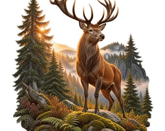 German Black Forest Clipart Bundle, 15 Woodland Heritage PNG and JPG Designs