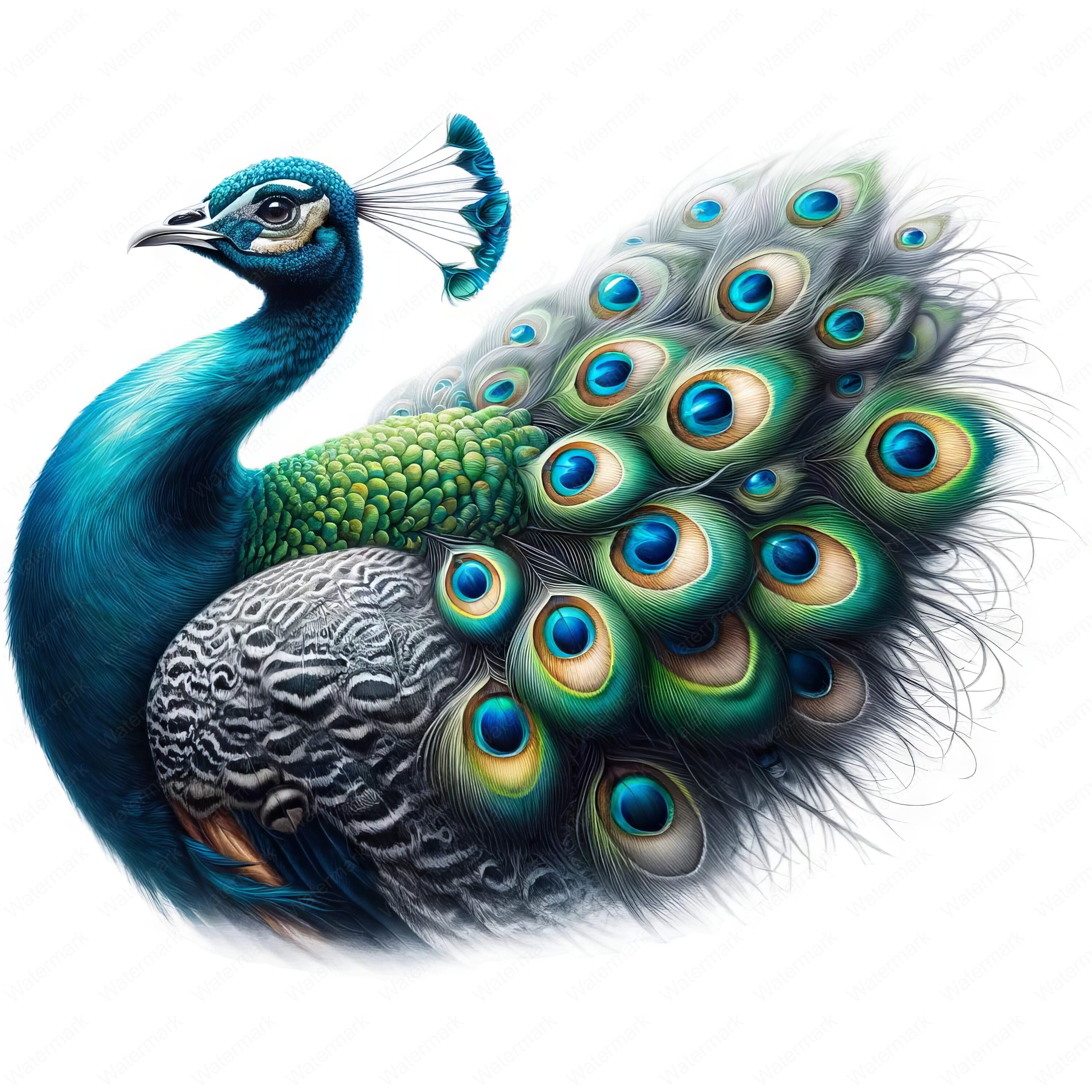 Peacock Clipart | Elegant Peacock Clipart Bundle | 10 High-quality