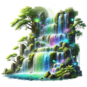 Fantasy Waterfall Clipart / Magical Fantasy Waterfall Clipart Bundle / 10 disegni di alta qualità / Arte della natura / Stampabili / Uso commerciale