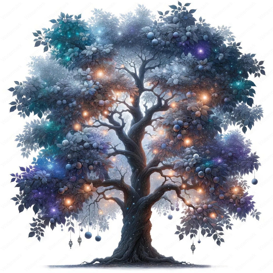 Celestial Tree Clipart Bundle: Mystical Cosmic Art (digital Download ...