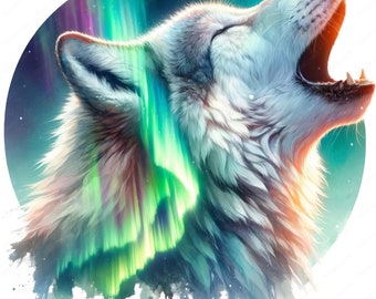 Paquete de imágenes prediseñadas de Auroras Boreales: Arte místico de la aurora boreal (descarga digital)