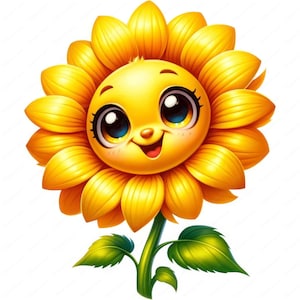 Clipart tournesol mignon | Adorable lot de cliparts tournesol | 10 modèles de haute qualité | Art floral joyeux | Imprimables | Utilisation commerciale