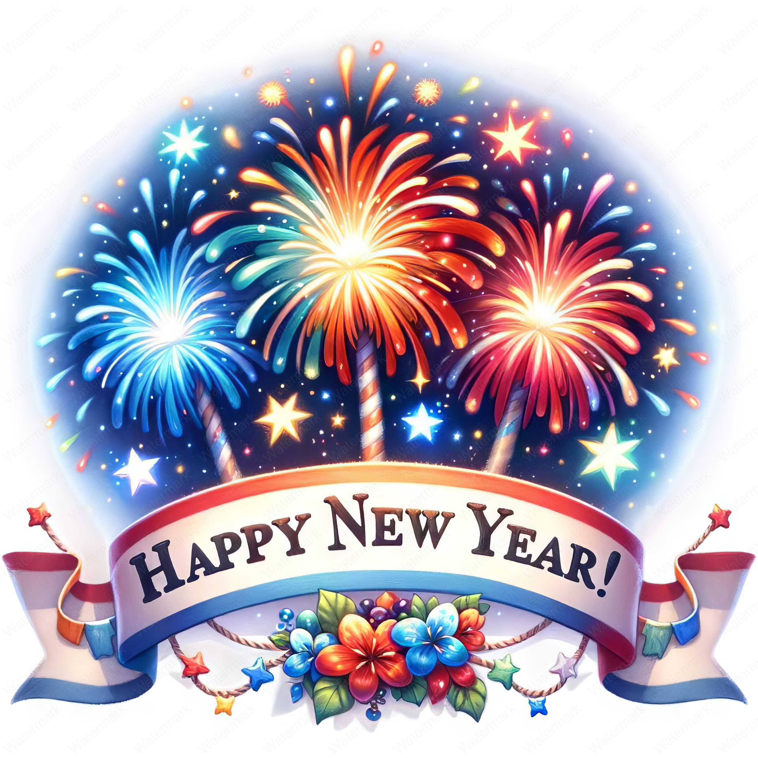 Happy New Years Fireworks Clip Art