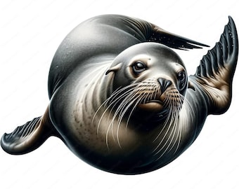 Sea Lion Clipart Bundle | High-Quality JPG & PNG (Digital Download)