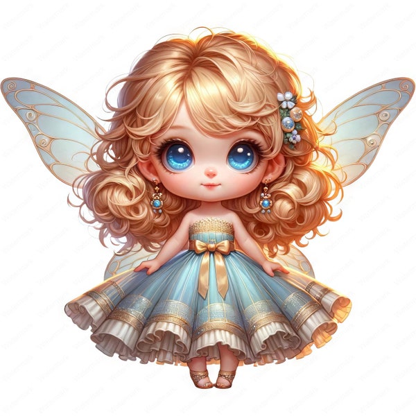 Fairy Girl Clipart | Adorable Fairy Girl Clipart Bundle | 10 High-Quality Images | Fantasy Fashion Art | Printables | Commercial Use