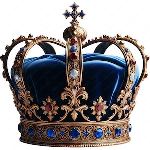 Velvet Royalty Crown Clipart: Regal Art Designs (Digital Download)