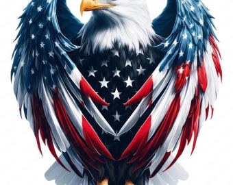 Statua Aquila Calva Americana Con Bandiera – Figura Patriottica In Resina – Multicolore - Foto 2