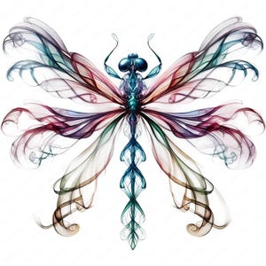 Clipart di libellule / Pacchetto PNG ispirato al fumo / 10 design di alta qualità / Arte della natura / Uso commerciale