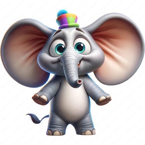 Funny Elephant Clipart Bundle: Amusing Animal Art (Digital Download)