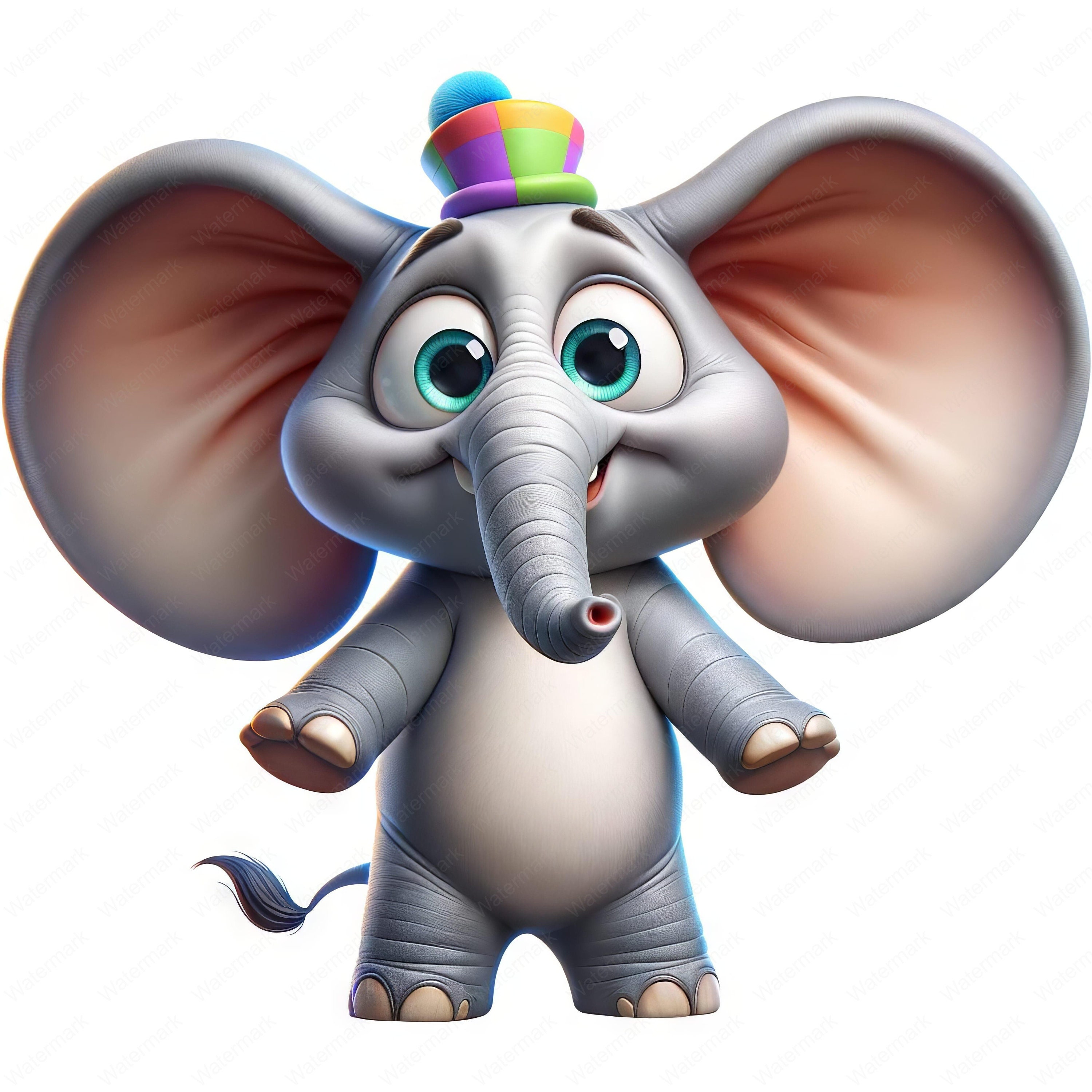 Clipartbundel grappige olifant: grappige dierenkunst (digitale download) -  Etsy België, image size:3000x3000